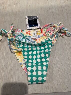 Roller Rabbit Green & Multicolor Floral Tie-Side Women's Bikini Bottoms